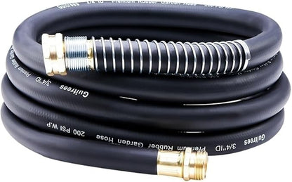 Leader Garden Hose 10ft x 3/4", Heavy Duty Short Water Hose, Male to Female Fittings, Five Layered Braiding for Durability, 1000PSI Burst, 300PSI Working (Black)