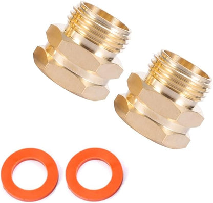 Brass Garden Hose Adapter, 3/4”GHT Male x 3/4”NPT Female Connector,GHT to NPT Adapter Brass Fitting,Brass Garden Hose to Pipe Fittings Connect 2pcs