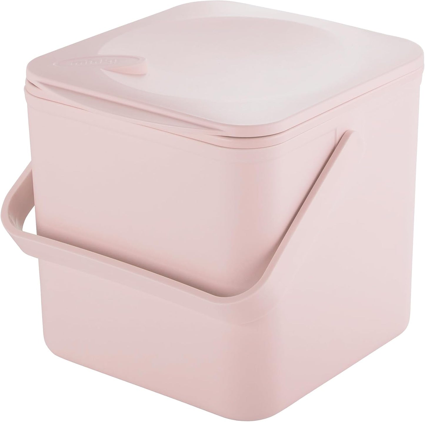 Kitchen Compost Bin – Countertop Food Waste Caddy with Easy Wipe Clean Interior – Made in the UK - 3.5L (0.9 gal.) (Dusty Pink)