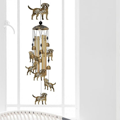 Outdoor Dog Wind Chimes Decor, Portable Wind Chime, Mobile Wind Catcher, Memorial Wind Bells with 7Dogs for Home, Yard, Patio, Trees, Garden Decoration, Valentines Gift, Festival Gift for Mom