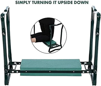 Heavy Duty Garden Kneeling Chairs Garden Kneeler and Seat Metal Folding Garden Stools with Tool Bags Kneeling Mats Gardening Supplies Gardening Hand Tools