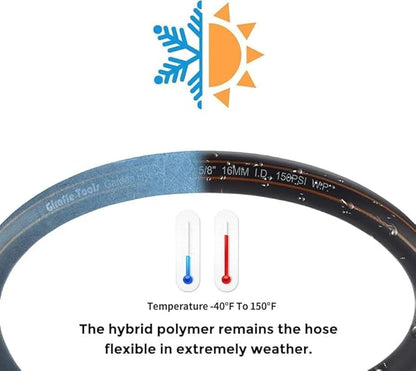 Giraffe Tools Garden Hose 25ft x 5/8", Custom Length, Heavy Duty, No Kink, Flexible, Rubber Garden Hose, Leakproof Water Hose with Male to Female Fittings, 600 Burst PSI