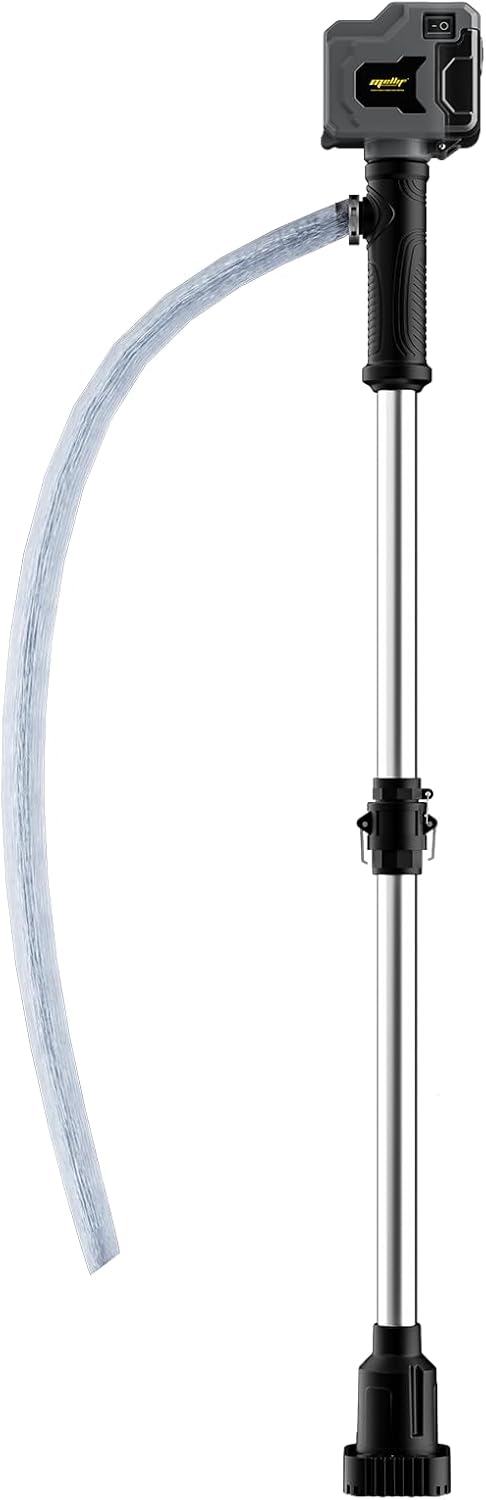 Mellif Cordless Stick Transfer Pump Compatible with Dewalt 20v Max Battery (TOOL ONLY) - 720GPH, Brushless, Portable Submersible Water Pump with 39’’ Hose for Pool, Garden, Pond, Deep Well Draining