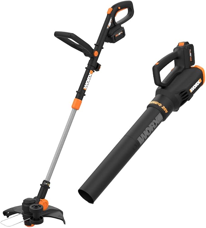 WORX 20V GT Revolution 12" 4.0Ah Cordless String Trimmer & Turbine Leaf Blower Power Share Combo Kit - WG930.3 (Batteries & Charger Included)