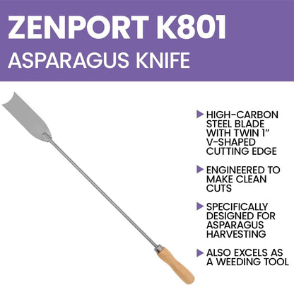 Zenport K801-6PK Asparagus Knife Weeding Tool44; Box of 6