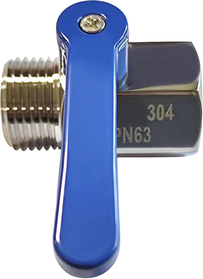 beduan Stainless Steel 3/4 Shut Off Valve GHT Thread Garden Hose Heavy Duty Connector (Long Handle)