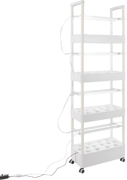 Hydroponic Growing Tower System Kit, 56-Plant Vertical Hydroponics Garden Tower with LED Grow Light, for Outdoor Indoor Herbs Fruits Vegetables Smart Garden Planter Kit