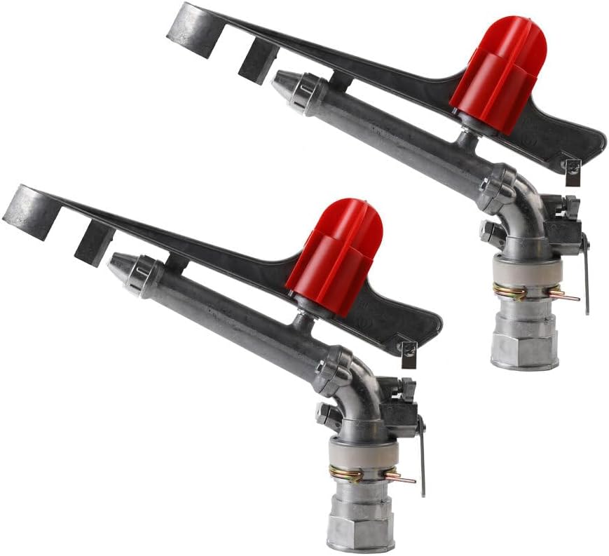 1.5" Agriculture Irrigation Spray Gun Sprinkler Large-Area Irrigation Spray Gun Garden Farm Watering Sprinkler 360° Adjustable Watering for Farms, Orchards, Tea Gardens, Forestry,Pack of 2