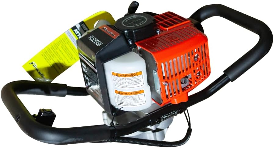 Fenceline 52cc Gas Powered Earth Auger Combo w/Double Spiral Auger Drill Bit EPA Compliant
