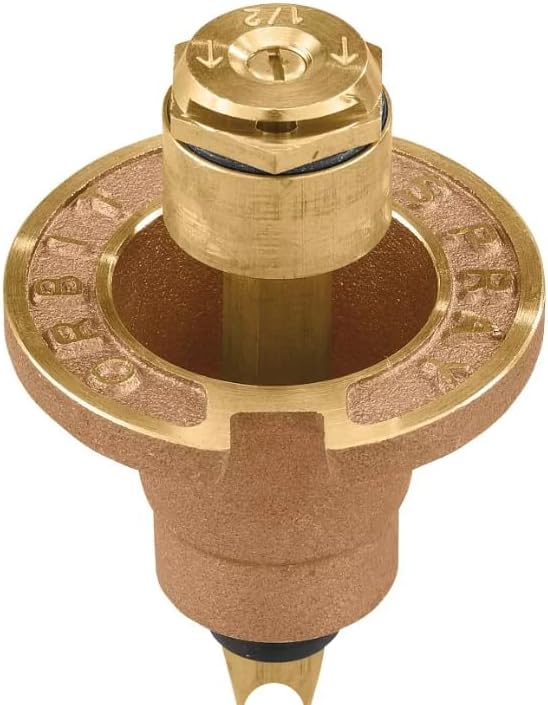6-Pack Orbit 54071 Brass Pop-Up Flush Head Sprinkler with Half Pattern Spray Nozzle - Brass Pop-Up Sprinklers for Half Pattern Spray