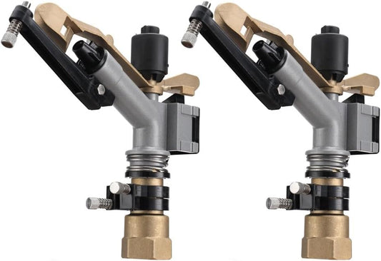 1" Agriculture IrrigationSprinkler Gun Sprinkler Large-Area Irrigation Spray Gun Garden Farm Watering Sprinkler 360° Adjustable Watering for Farms, Orchards, Tea Gardens, Forestry,Pack of 2