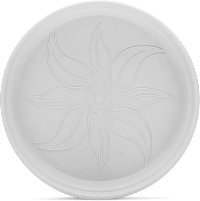 Mintra Home Garden Pots 4pk - Flowers, Herbs, Plants, Indoor, Outdoor, Colorful, Wholesale, Bulk (White, 19cm Diameter (7.5in))