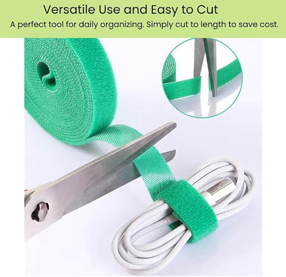 Reusable Plant Ties for Climbing Plants Hook and Loop Green Nylon Plant Straps Tape Double Sided Garden Tie Strap Reusable Adjustable Gentle Support for Vines, Trellis, Tomato (1/2 Inch x 16.4 ft)