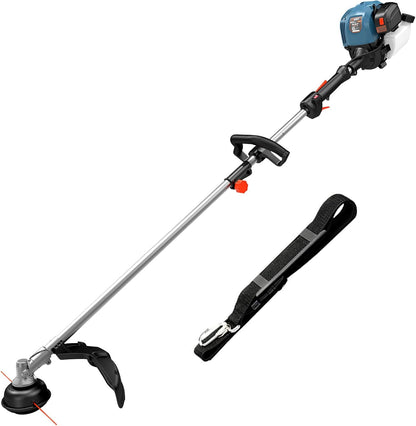 SENIX 17-inch 26.5 cc Gas Weed Wacker, Bump Feed, Straight Shaft, with Shoulder Strap, 4-Cycle Grass String Trimmer