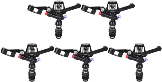 5PCS Garden Impulse Sprinkler Impact Sprinkler for Watering Irrigation, 3/4in DN20 Male Thread