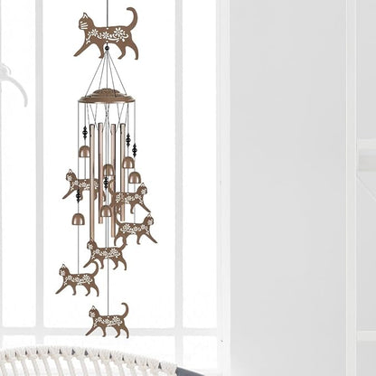 Outdoor Cats Wind Chimes Decor, Portable Mobile Wind Catcher, Sympathy Wind Bells, Memorial Gifts for Mom, Housewarming, Blessing WindChimes(Outside/Indoor/Home/Room/Porch/Yard/Tree/Garden Decorate)