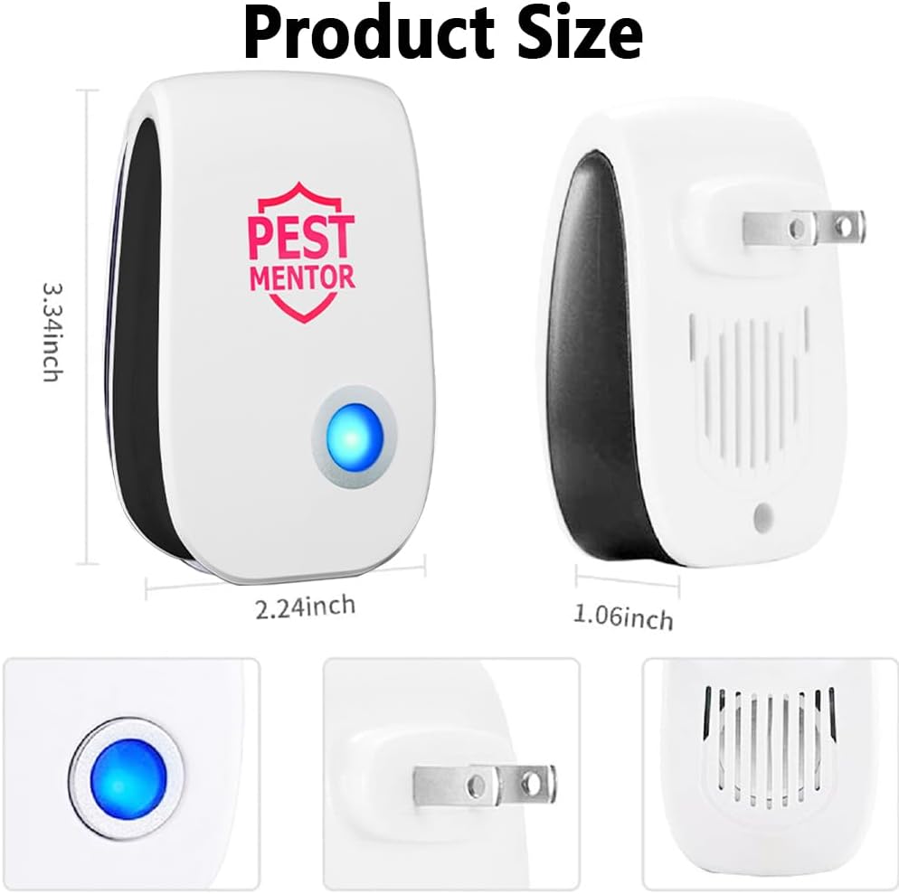 Pest Control Repeller 10 Packs Ultrasonic Mouse Rodent Rat Spider Roach Repellent Indoor Ultrasonic Pest Insect Bug Repeller, Pest Control Device for Home Mice Repellent Indoor, Insect Repellent