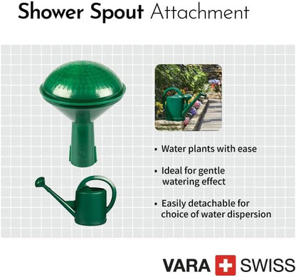 Consolidated Plastics Durable Swiss Watering Can with UV Protection, Ergonomic Handle for Indoor/Outdoor Gardening, Made in Switzerland (12 Liter, Green)
