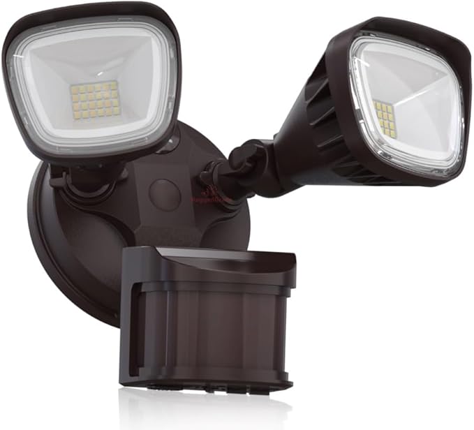 RuggedGrade 20W Turin II TT Series LED Security Light with 240° Motion Sensor - 2400 Lumens - Color Selectable 3000K/4000K/5000K - Bronze Housing - Outdoor LED Light - DLC 5.1 Premium