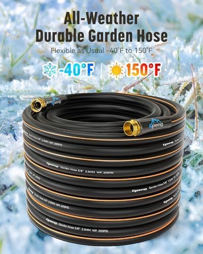 Non-Expandable Leader Hose 15ft x 5/8",Heavy Duty Flexible Garden Hose with Swivel Handle, Male to Female Fittings, Burst 600 PSI, Without Nozzle