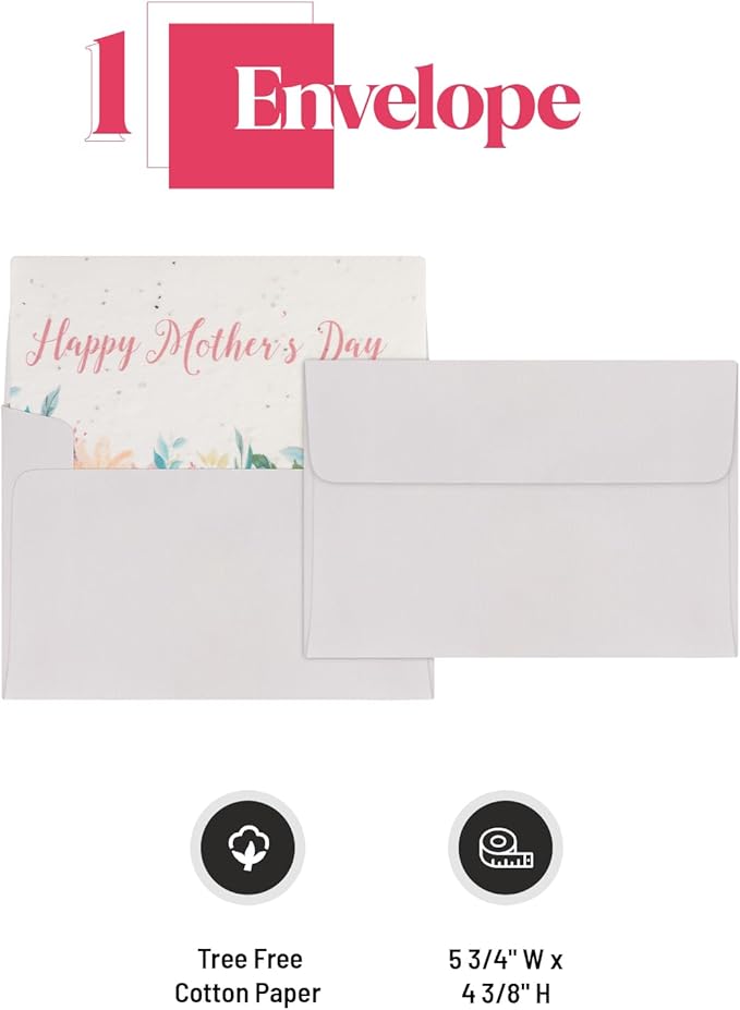 Mother's Day Greeting Card – Plantable Wildflower Seed Paper for Mother's Day, Gifts, & Special Events