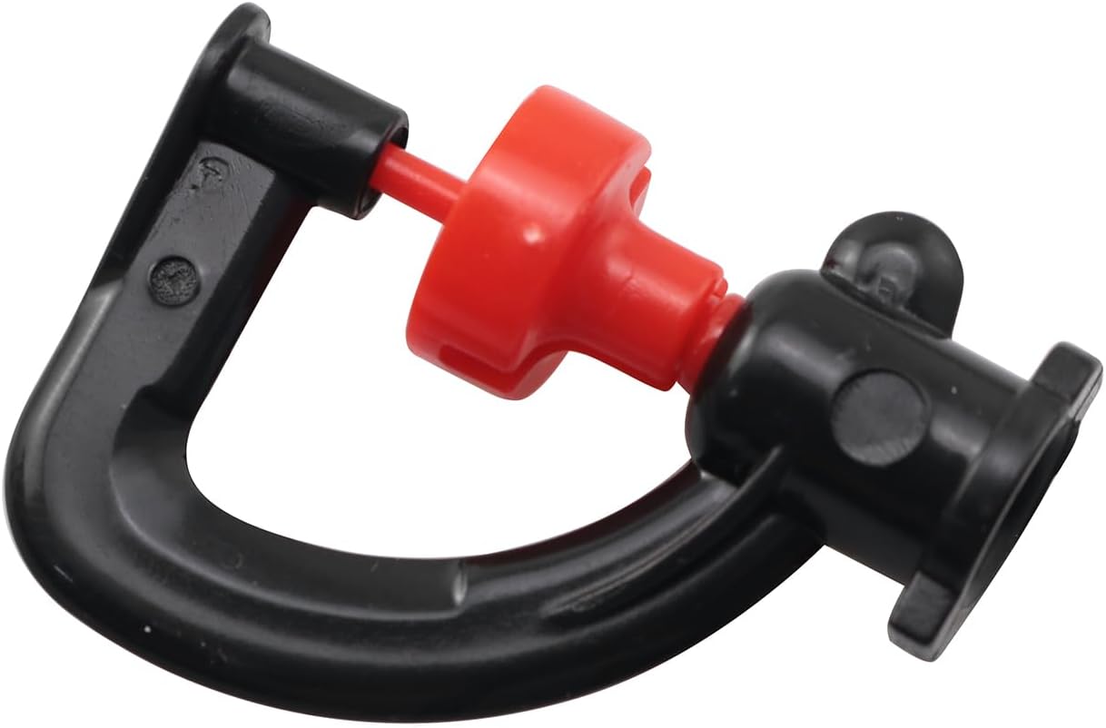 LQ Industrial 20PCS 360 Degree Rotating Plastic Horticultural Agricultural Greenhouse Mist Micro Spray Nozzle with Bracket 6-8m Watering Sprayer Tip Suitable for Fruit Tree Shrubs Nursery Irrigation