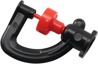 LQ Industrial 20PCS 360 Degree Rotating Plastic Horticultural Agricultural Greenhouse Mist Micro Spray Nozzle with Bracket 6-8m Watering Sprayer Tip Suitable for Fruit Tree Shrubs Nursery Irrigation