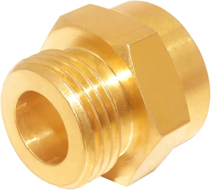 Garden Hose Bib Adapter, 1" Measure Inside Diameter, 1-1/16" Fine Thread Female to Standard 3/4" GHT Male Thread, Compatible with Outdoor Faucet to Garden Hose