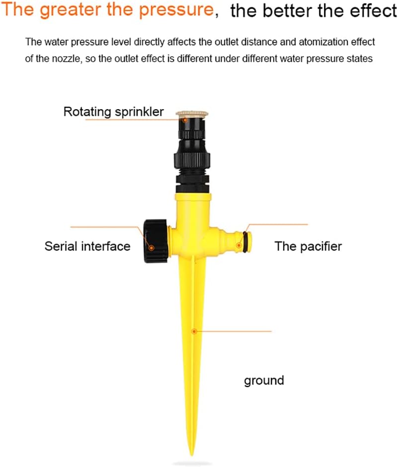 360° Rotation Auto Irrigation System Garden Lawn Sprinkler Patio, Garden Sprinkler Lawn, 90°/180°/360°, Adjustable at Will for Outdoor Grass Yard (5 PCS)