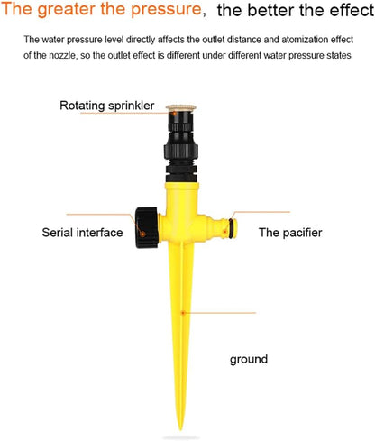 360° Rotation Auto Irrigation System Garden Lawn Sprinkler Patio, Garden Sprinkler Lawn Sprinkler, 90°/180°/360°, Adjustable at Will for Outdoor Grass Garden Yard Lawns (1 PCS)