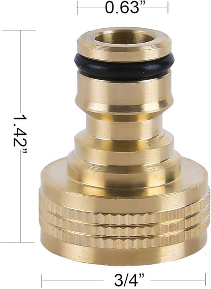 Garden Hose Quick Connector Water Hose Qucik Connect Garden Hose Connectors Brass Hose connectors Water Quick Connect Fittings 3/4" Inch GHT Solid Brass 6 Sets(6pcs Male Coupling 6pcs Female Nipple)