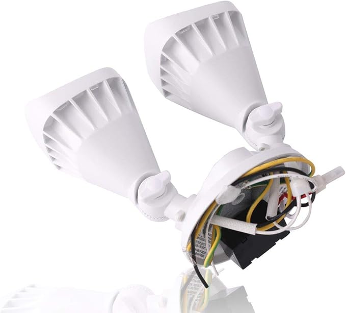 RuggedGrade 20W Turin II Series LED Security Wall Light - Adjustable LED Flood Light - 1,750 Lumens - 5000K Bright White - Dusk to Dawn P/C Sensor - White Housing - Outdoor LED Light | DLC 5.1 Premium