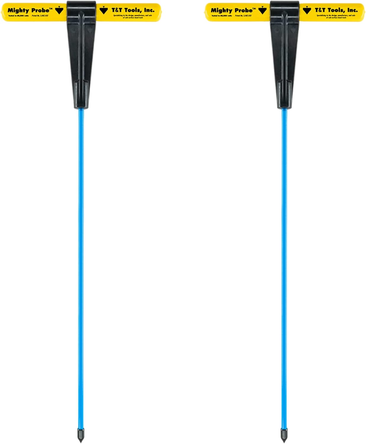 T&T Tools 36-Inch Mighty Probe Insulated Soil Probe – 3/8" Hex Rod Heavy Duty Steel T-Handle Probe for Landscaping, Utility Locating, Soil Testing & Wastewater, USA Made – 2 Pack