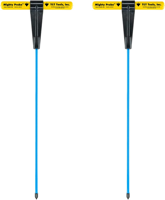T&T Tools 36-Inch Mighty Probe Insulated Soil Probe – 3/8" Hex Rod Heavy Duty Steel T-Handle Probe for Landscaping, Utility Locating, Soil Testing & Wastewater, USA Made – 2 Pack