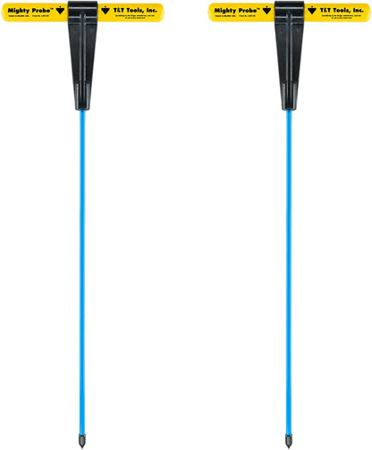 T&T Tools 72-Inch Mighty Probe Insulated Soil Probe – 3/8" Hex Rod Heavy Duty Steel T-Handle Probe for Landscaping, Utility Locating, Soil Testing & Wastewater, USA Made – 2 Pack