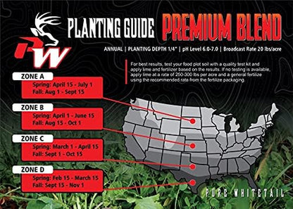 Premium Blend | Select Seed Blends | Food Plot Seeds for Deer | Perennial | All Season High Protein Deer Feeder | Clover Seeds, Winter Peas, & More | Plants 1/4 Acre | 5 lb Bag