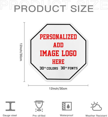 Custom Signs Outdoor，12x12inch Personalized Metal Parking Signs For Business,Intersection Signs,Road Signs,Outdoor Garden Signs,Workplace,Office,Home,Hazard Decorative Signs.