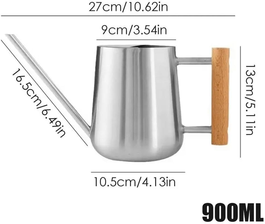 Watering Can Indoor Plants, 30oz/900ml Small Plant Watering Can with Long Spout, Stainless Steel Garden Watering Cans Outdoor Watering Pot for Indoor House Plants Bonsai Flower Decorative