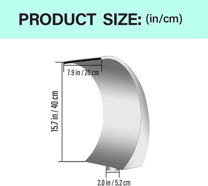 Stainless Steel 304 Pool Fountain Silver Color for Ground Pools Garden Outdoor Waterfalls Sheer Descent Pond Water Feature-15.7" Height