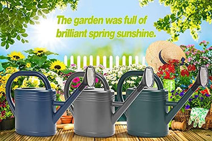 Watering Can 1 Gallon for Indoor Plants, Garden, Outdoor Plant House Flower, Gallon Large Long Spout with Sprinkler Head (Blue)