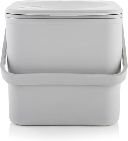 Minky Homecare Kitchen Compost Bin – Countertop Food Waste Caddy with Easy Wipe Clean Interior – Made in The UK - 3.5L (0.9 gal.) (Light Grey)