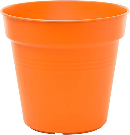 Mintra Home Garden Pots 4pk - Flowers, Herbs, Plants, Indoor, Outdoor, Colorful, Wholesale, Bulk (Orange, 15cm Diameter (5.9in))