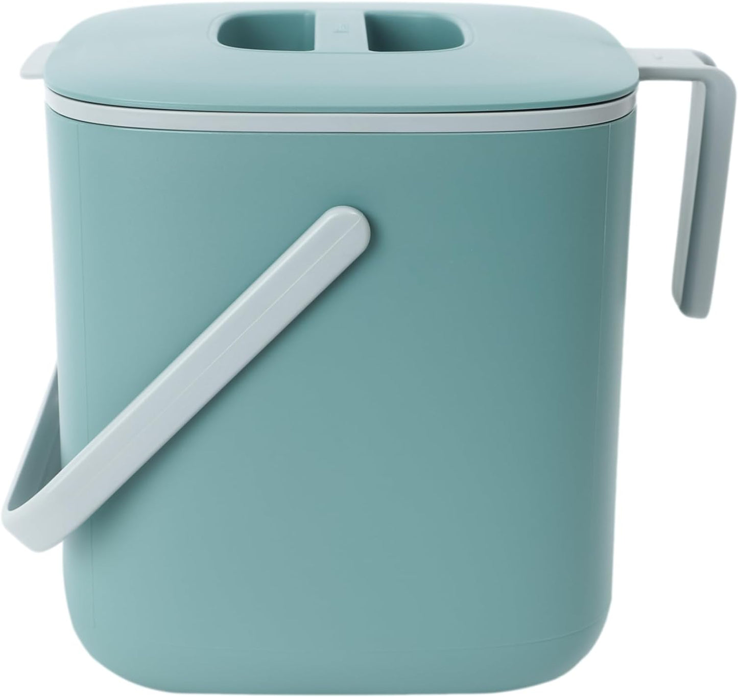 BLUE GINKGO Kitchen Compost Bin [2.6L / 0.69 GAL] – Filter-Free, Odor-Tight Countertop Food Waste Pail with Handles (Made in Korea, Green)