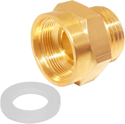 Garden Hose Bib Adapter, 1" Measure Inside Diameter, 1-1/16" Fine Thread Female to Standard 3/4" GHT Male Thread, Compatible with Outdoor Faucet to Garden Hose