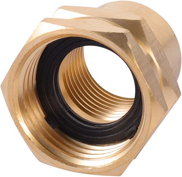 Brass Garden Hose Adapter, 3/4”GHT Female x 1/2”NPT Female Connector,GHT to NPT Adapter Brass Fitting,Brass Garden Hose to Pipe Fittings Connect 2pcs