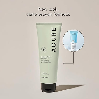 Acure Vivacious Volume Shampoo and Conditioner Set - Thickening & Volumizing Hair Care for Thick, Full Locks, Boost for Thin, Fine Hair, Sulfate Free, Paraben Free, Vegan - 8 fl oz (Pack of 2)