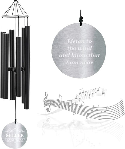 Personalized 36" Bereavement Wind Chimes for Outside, Memorial Gift in Remembrance of a Loved One, Sympathy Gift for Loss of Mother Father Husband, Garden Patio Decor