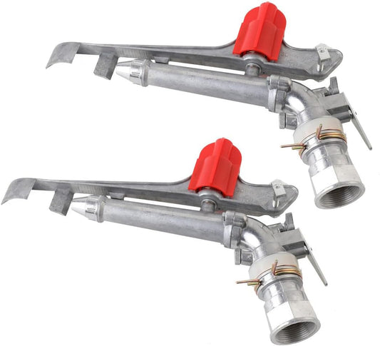 2 Pack 1.5 inch Irrigation Sprinklers, Agriculture Farm Large-Area Irrigation Spray Gun Sprinkler, 360° Adjustable Watering Sprayer Gun