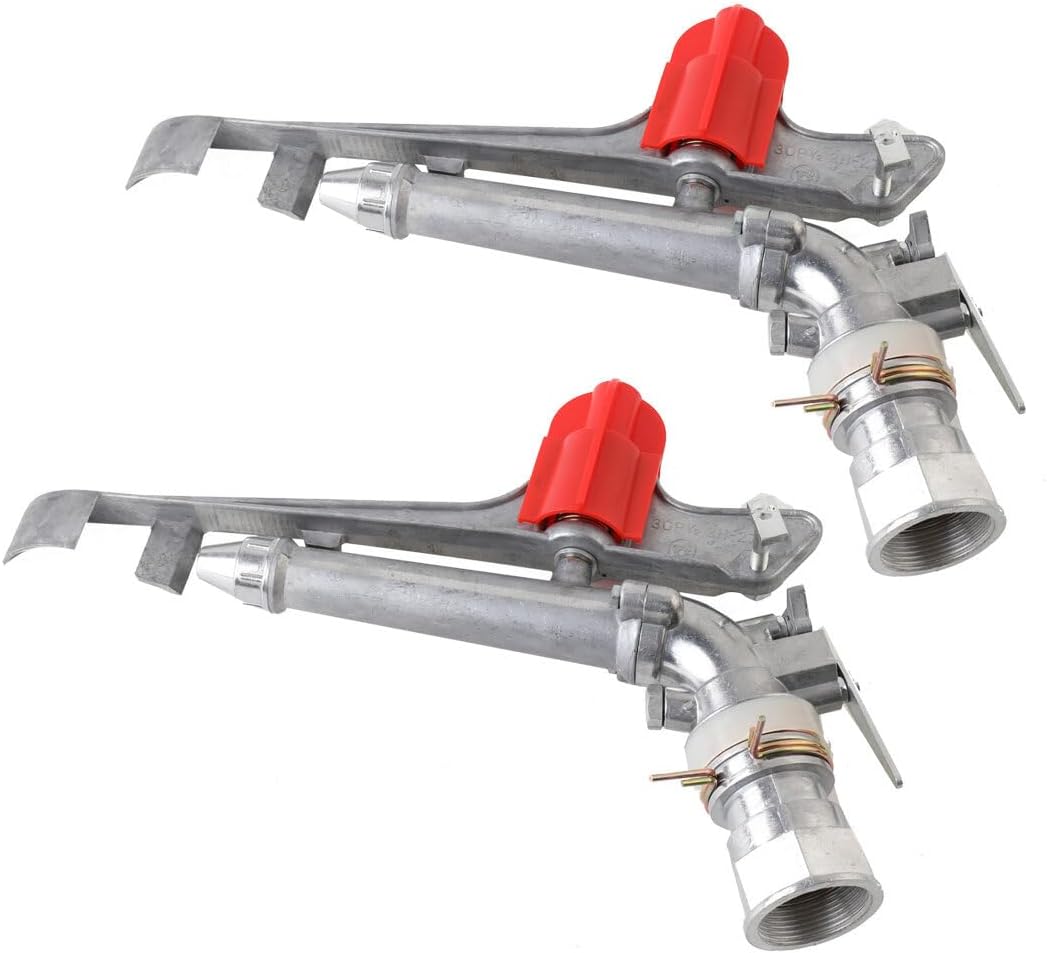 1.5" Agriculture Farm Irrigation Sprinkler Lawn Sprinkler Irrigation Spray Gun Large-Area Watering Spray 360° Rotary Farm Lawn Garden Irrigation, Pack of 2