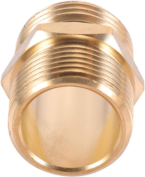 3/4”GHT Male x 3/4”NPT Male Connector,Brass Garden Hose Adapter,Brass Garden Hose to Pipe NPT Fitting Connect,Double Male Thread Size GHT 3/4 x 3/4 NPT 2pcs